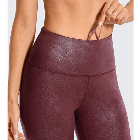 CRZ YOGA Women's Matte Coated Faux Leather Legging - Picture 3 of 5